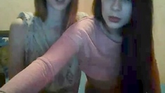 Two Girls kissing on Webcam