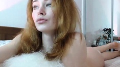 Sexy amateur redhead teen double dildo action