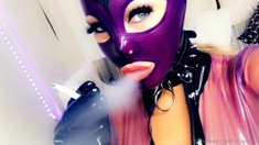 two women fetish latex asslicking and anal mff