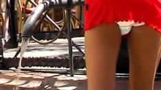 Amateur ass rammed outdoors