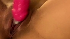 Close up solo beauty toying ass
