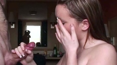 Amateur Handjob Ends With A Huge Facial