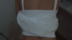 Big ass brunette babe sucks and tugs dick pov style