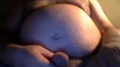 Hairy NY Bear Strokes on Webcam