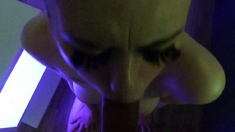 Rough Deepthroat by an Asian Amateur Babe in Dark Light