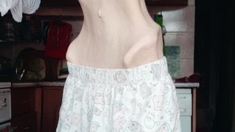 Amateur striptease and Solo masturbation