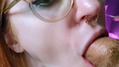 Very yummy amateur redhead blowjob