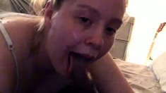 Amateur brunette fucks two big cocks