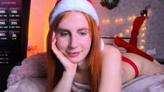 Redhead Teen In Stockings Webcam Toying
