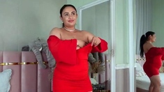 Amateur striptease and Solo masturbation