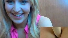 Blonde Teen Solo Masturbating On Webcam