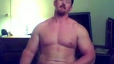Ginger Muscle Stud Masturbates on Webcam
