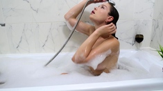 Pink pussy busty babe solo toy vibration during masturbation