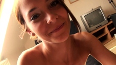 Small Titted Brunette Amateur Anal Nailed At Home