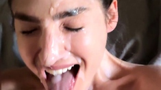 Pov Blowjob And Facial On Sweet Brunette