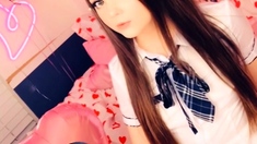 Busty brunette solo masturbation