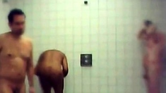 hot group public shower