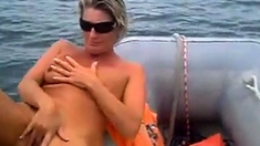 amateur masturbate on the boat