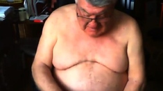 Grandpa Stroke On Webcam