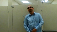 Jerking in a public restroom